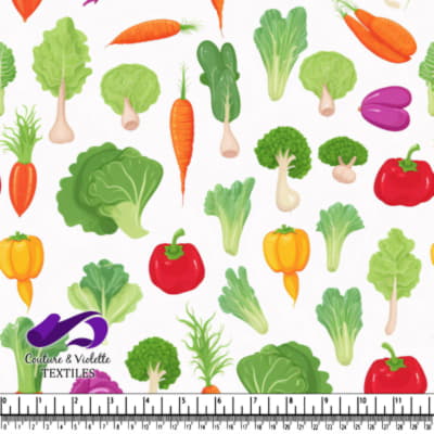 Colorful Fresh Vegetables Pattern with Carrots Peppers and Greens