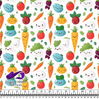 Cute Smiling Vegetables Pattern with Carrots and Tomatoes