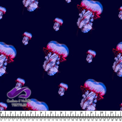 Méduse Luminescente dans les Profondeurs Sombres de l'Océan