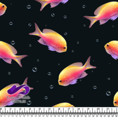 Poissons Tropicaux Colorés sur Fond Noir