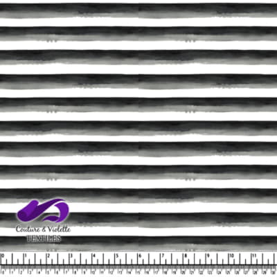 Black Watercolor Stripes Pattern on White Background