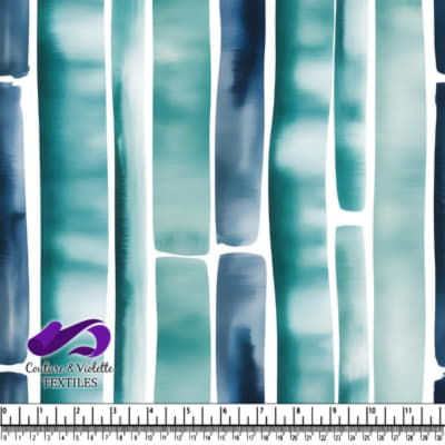 Blue and White Vertical Striped Abstract Pattern Textile