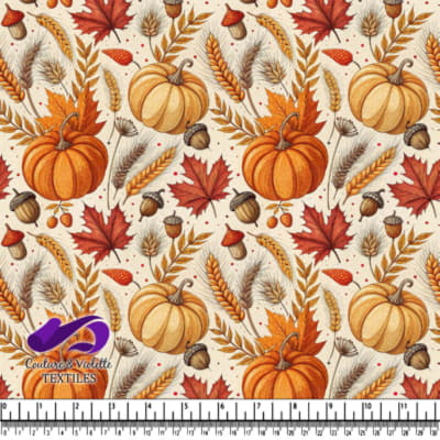 Motif de Citrouilles et Feuilles d'Automne