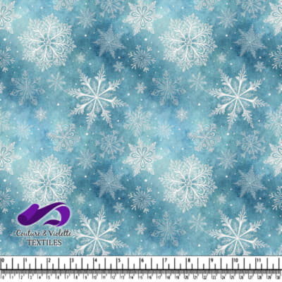 Elegant Blue Winter Snowflake Pattern