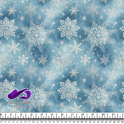 Flocons de Neige Délicats sur Fond Bleu