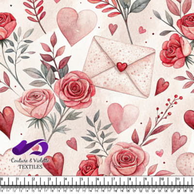 Romantic Roses and Love Letters Pattern