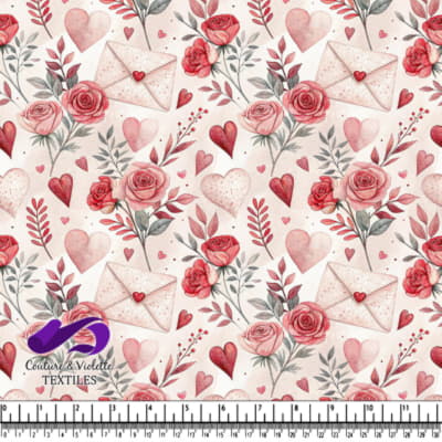 Romantic Roses and Love Letters Pattern