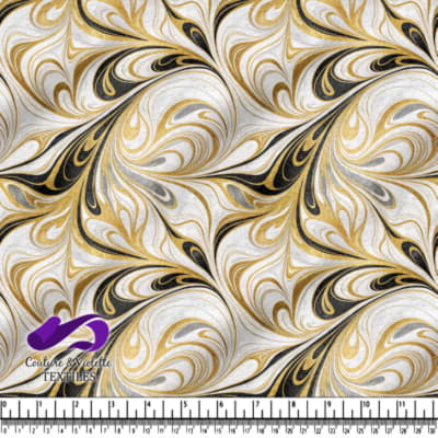 Gold and Black Marble Swirl Pattern
