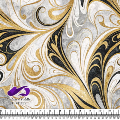 Elegant Gold and Black Marble Swirl Pattern