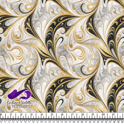 Elegant Gold and Black Marble Swirl Pattern