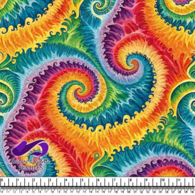 Vibrant Rainbow Swirling Waves Pattern