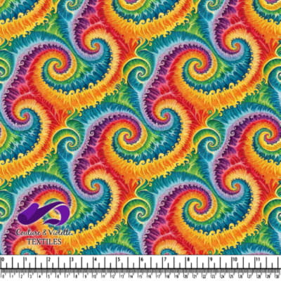 Vibrant Rainbow Swirling Waves Pattern