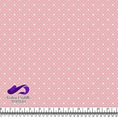 Pink Fabric with White Polka Dots Pattern