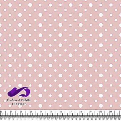 Pink White Polka Dot Pattern Fabric