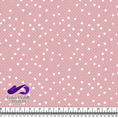 Pink Fabric with White Polka Dots Pattern