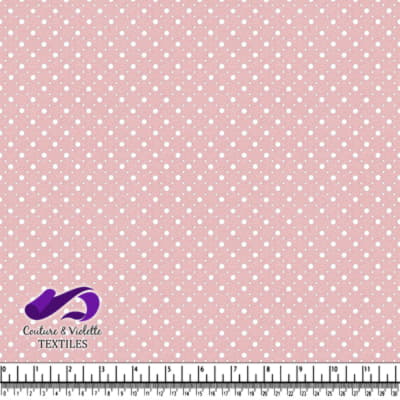 Pink Fabric with White Polka Dots Pattern