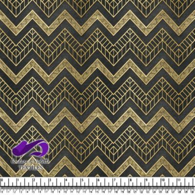 Gold and Black Geometric Pattern Fabric