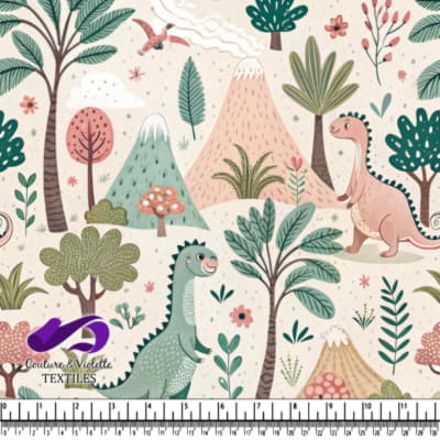 Dinosaures Joyeux dans une Forêt Colorée