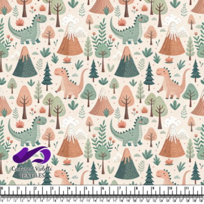 Mignons Dinosaures dans une Scène Forestière