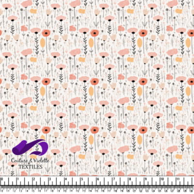 Motif de Fleurs Sauvages Pastel Minimaliste