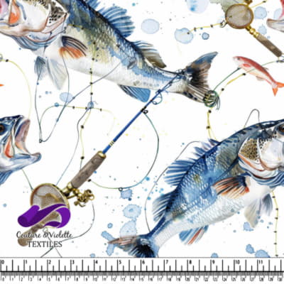 Fishing Rod and Big Fish Pattern