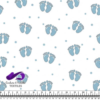 Motif de Petits Pieds de Bébé Bleus