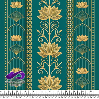 Golden Lotus Floral Decorative Pattern