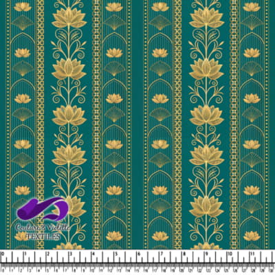 Golden Lotus Floral Decorative Pattern