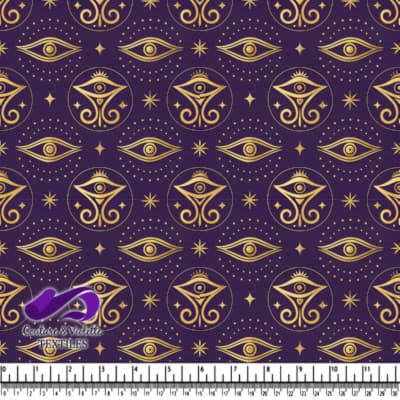 Motif d'Yeux Mystiques Dorés