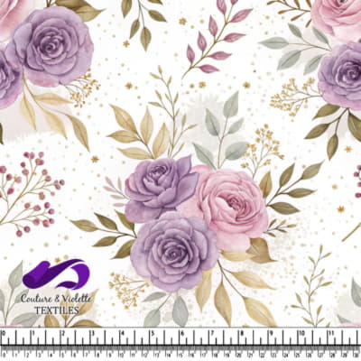 Motif Floral Rose Pastel Doux