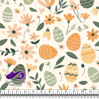 Spring Easter Eggs and Flowers Pattern