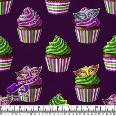 Motif de Cupcakes pour Mardi Gras