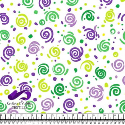 Motif de Spirales et Points Colorés