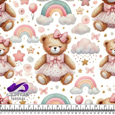 Cute Teddy Bears Rainbows and Stars Pattern