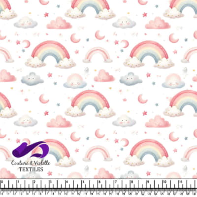 Cute Clouds Rainbows and Stars Pattern