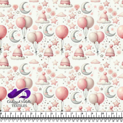 Dreamy Pink Moon and Balloons Pattern