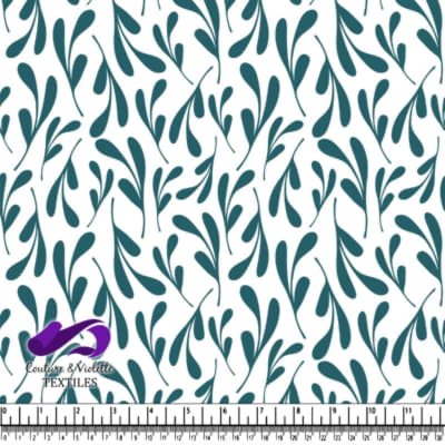 Motif de Feuilles Abstraites Turquoise
