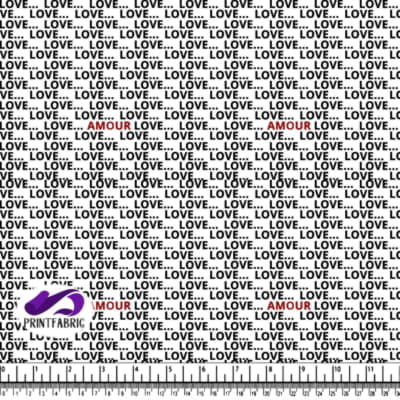 Amour - word love on white background