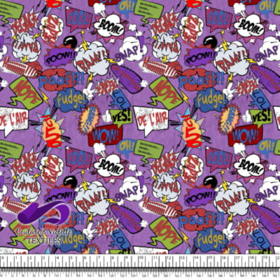 Comic book - Speech bubbles Fudge on violet background