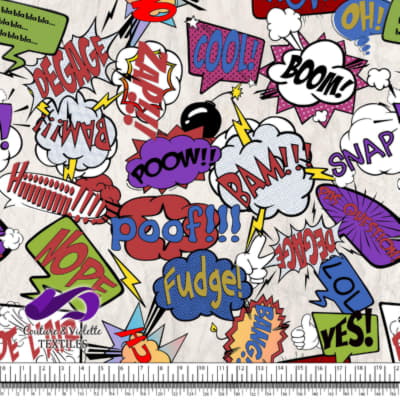 Comic book - Speech bubbles Fudge on white background