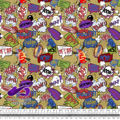 Comic book - Speech bubbles Fudge on yellow background