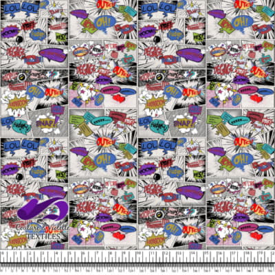 Comic book - Story in style colorful words on a white background