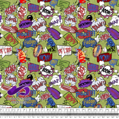 Comic book - Speech bubbles Fudge on green background