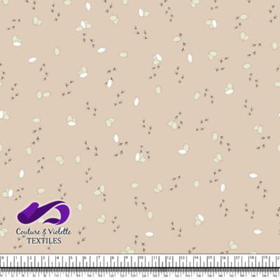 Roosters and hens - Eggs and footprint on Tapioca background