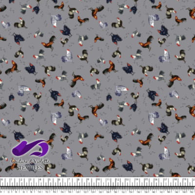 Roosters and hens - Feathered Flock on Chiseled Stone background