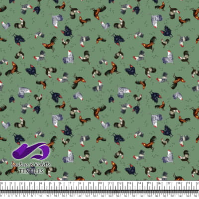 Roosters and Hens - Feathered Flock on London Frost background