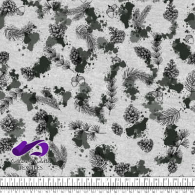 Conifers and spruces Spots on White background