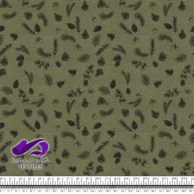 Conifers on Olive background