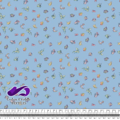 Dragons - Cute dragons on clear sky blue background