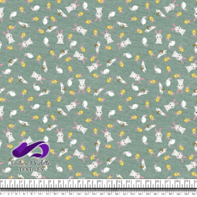 Easter - Cute ferrets with friends on granite green background